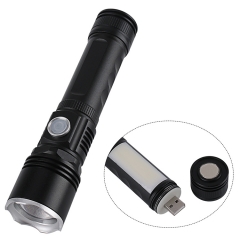 Factory Price OEM/ODM torch light Zoomable 6 modes LED USB Rechargeable Flashlight for outdoor