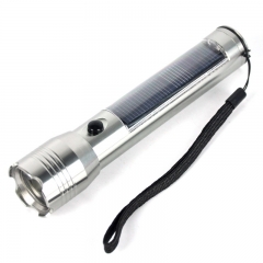 Built-in Lithium Battery Torches Solar Power LED Flashlight Rechargeable