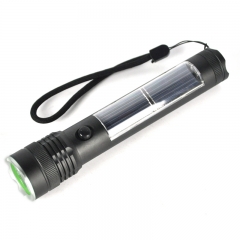 Multifunction Emergency Flashlight Rechargeable 3 Modes Solar Torch Light USB Input/Output
